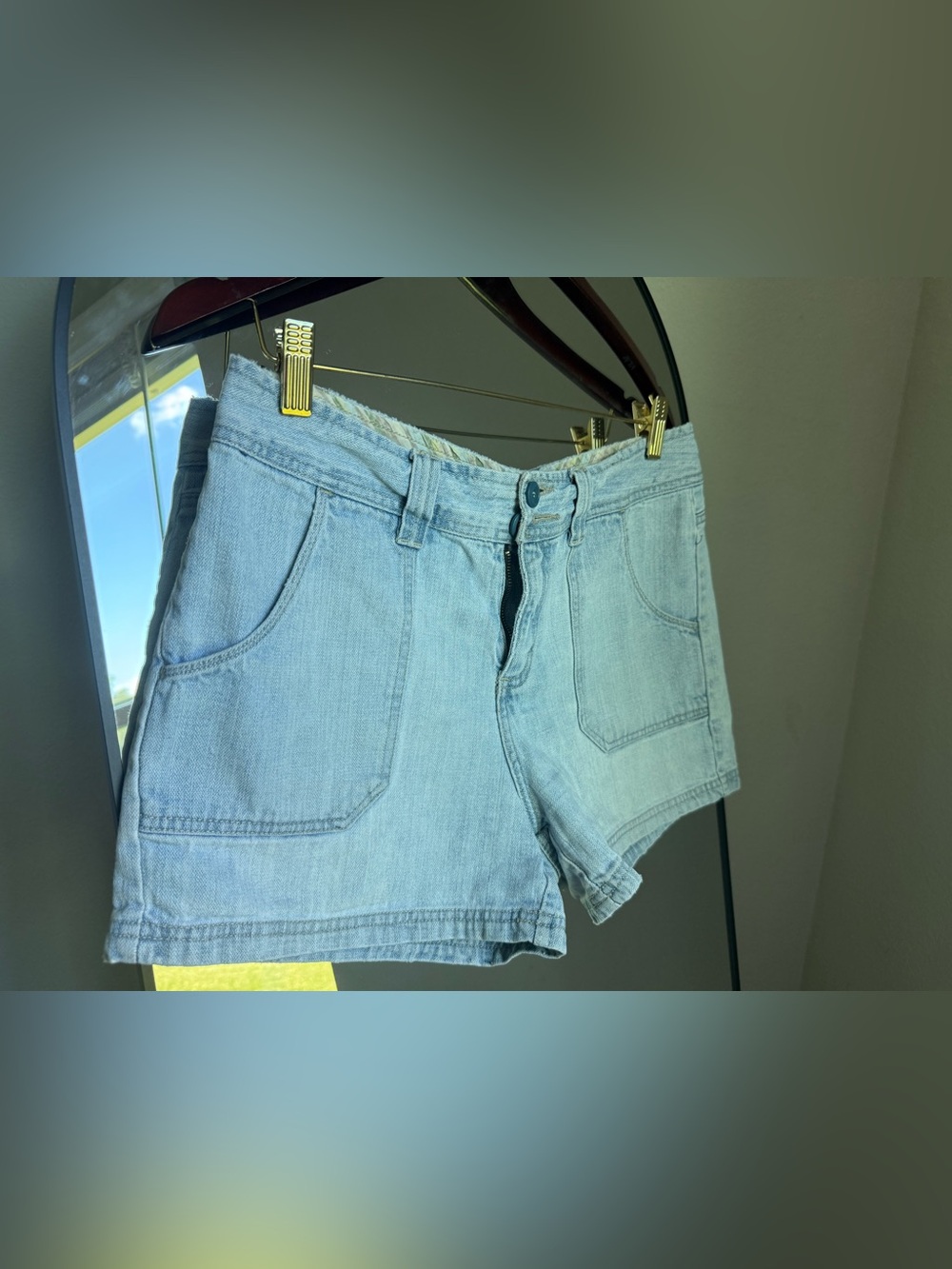 Route 66 Light Blue Mid Rise Women's Denim Shorts